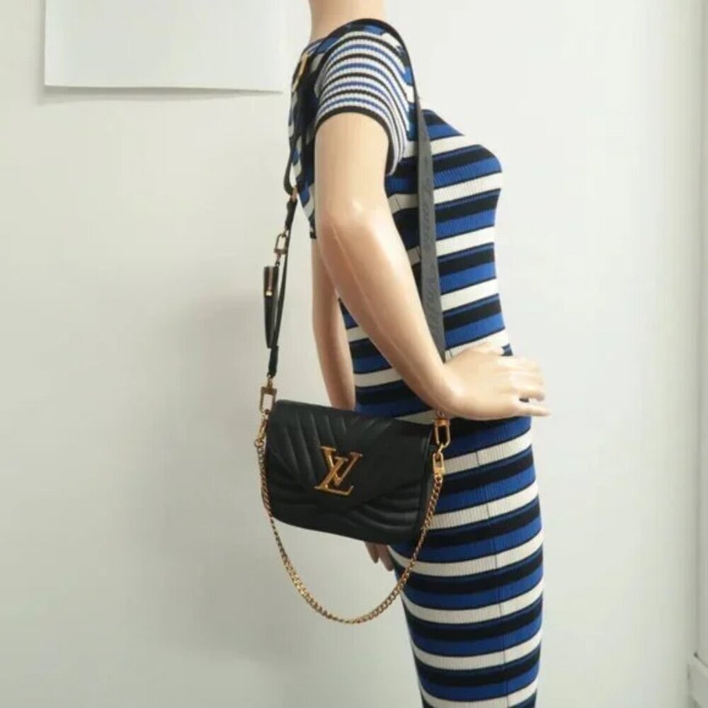 100% Authentic Louis Vuitton New Wave Black W/P Leather Satchel - Picture 12 of 12